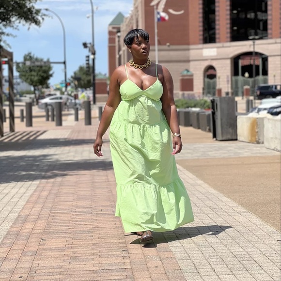 BNWT A New Day Neon, Lime Green Tiered Maxi Sundress by Target XS - Picture 11 of 11